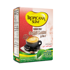 Tropicana Slim Stevia Sugar Free Caffe Latte 3in1 Coffee - (10 Sachetsx14G)