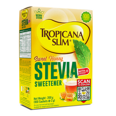 Tropicana Slim Sweet Honey Stevia Sweetener 200G - 100 Sachet