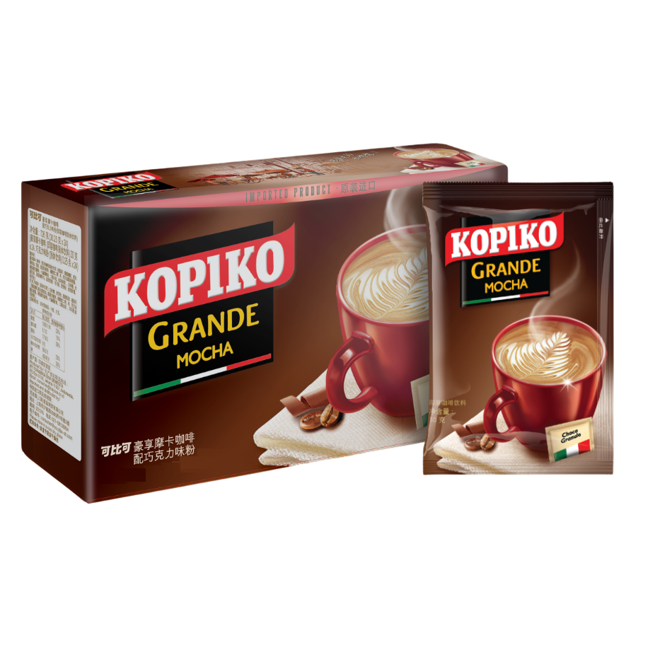 Kopiko Grande Mocha 3in1 Coffee Box Pack of 12 Sachet - (12x30G)