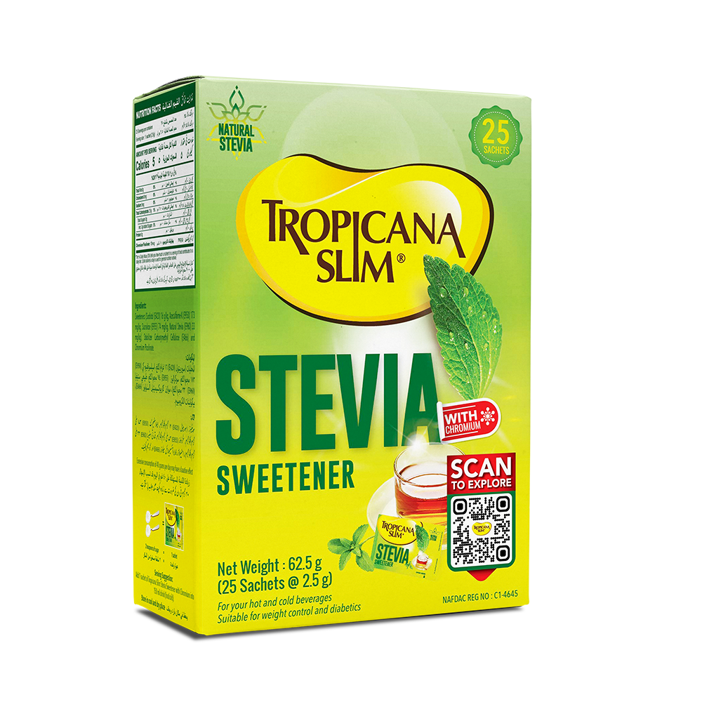 Tropicana Slim Stevia Sweetener 62.5g - 25 Sachet (25x2.5g)