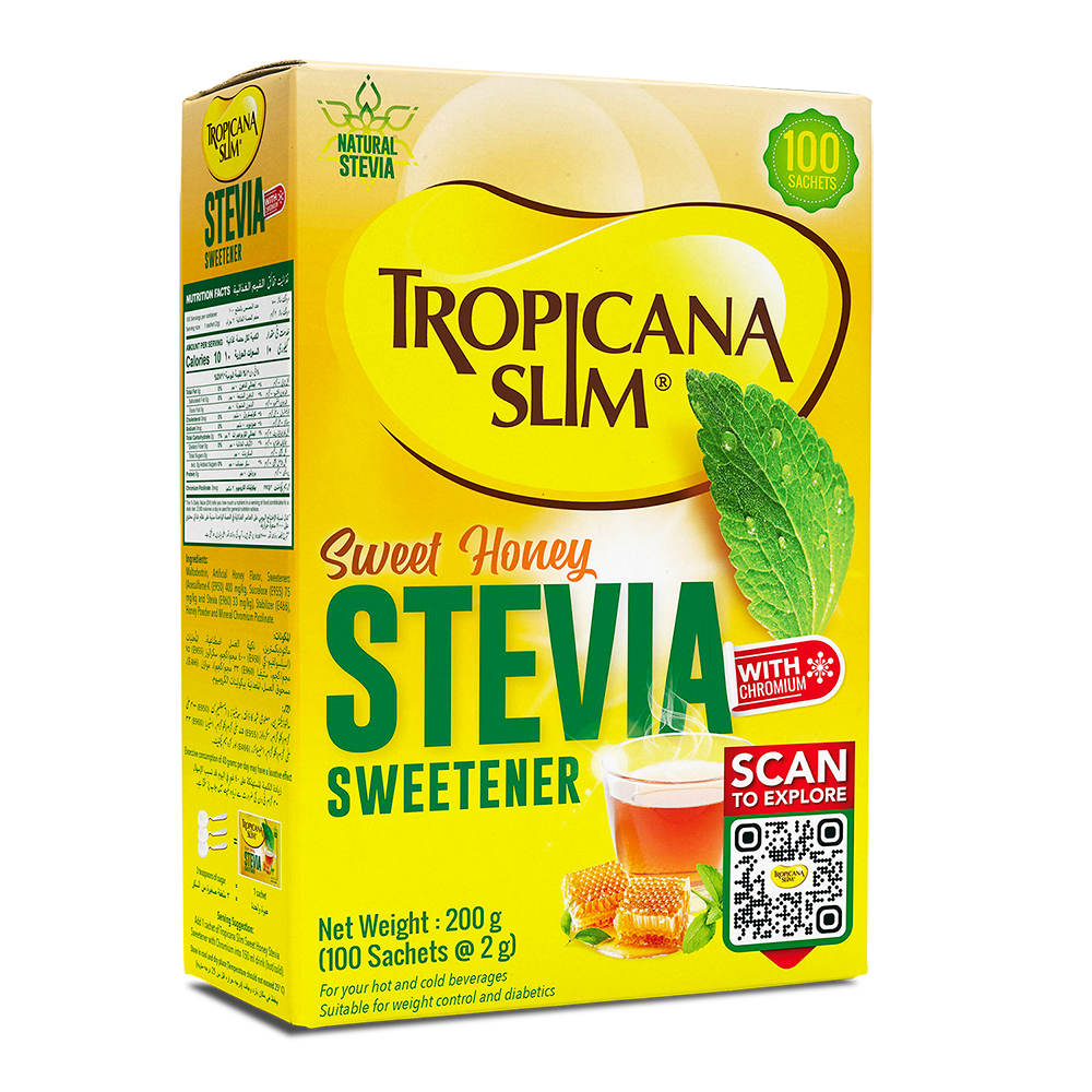 Tropicana Slim Sweet Honey Stevia Sweetener 200G - 100 Sachet